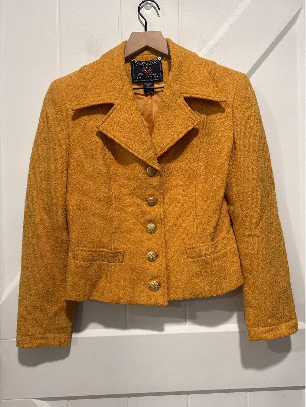 The Limited First Quality Collection Mustard Virgin Wool Blend Blazer Jacket, S